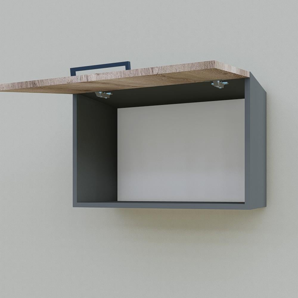 Шкаф навесной Opendoors МП2 для кухни под вытяжку 600 мм Аликанте/Графитовый (МП2/3) - фото 3