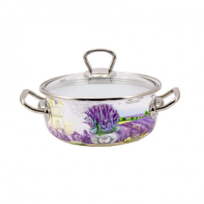 Кастрюля эмалированная Interos 16707-1,5 ITR Лаванда 1,5 л 16 см (1222677068)
