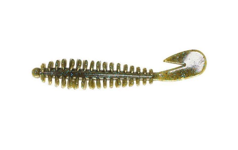 Силиконовый виброхвост Reins Rockvibe Grub №005 съедобный 4" 8 шт. Green/Blue Pumpkin (6446)