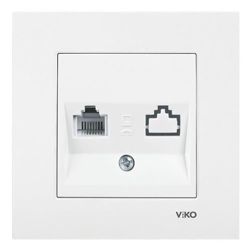 Розетка компьютерная Viko Karre RJ45 Белый (21071-е)
