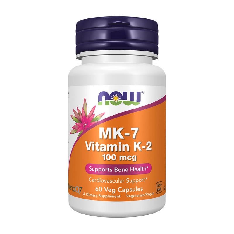 Витамин K2 MK-7 100 мкг NOW MK-7 Vitamin K-2 60 вер. капс.
