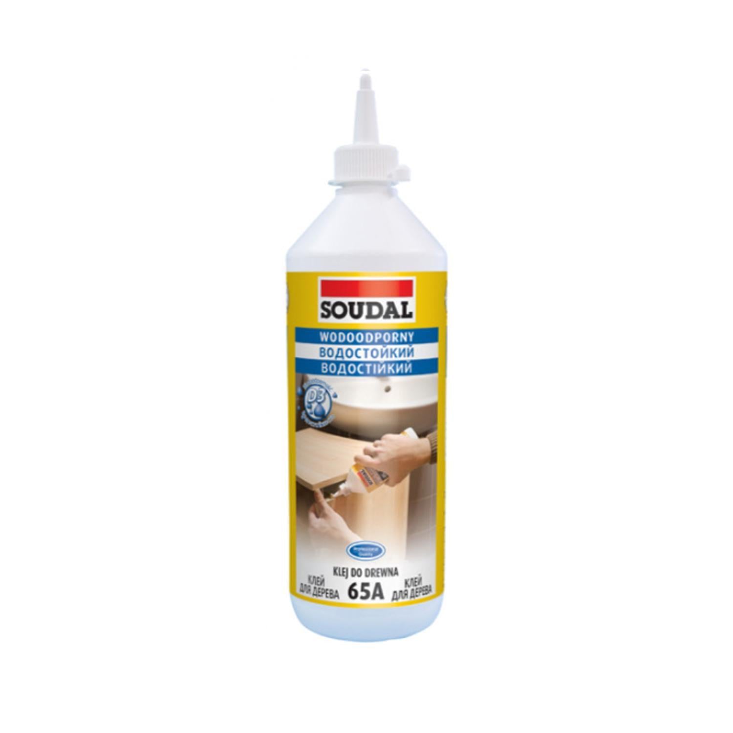 Клей для дерева влагостойкий SOUDAL 65А PVAC D3 0,75 кг 3 шт. Белый (000030000065007500)