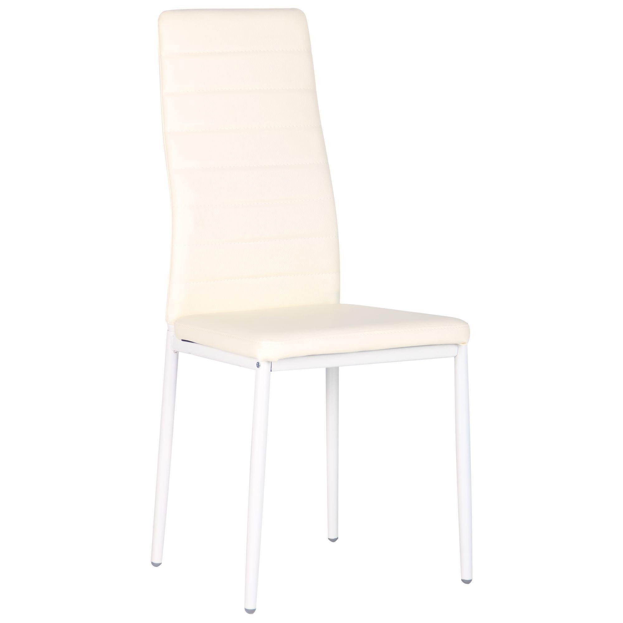 Стул AMF Сицилия из стали и кожзама Скаден Белый/Молочный (43169)