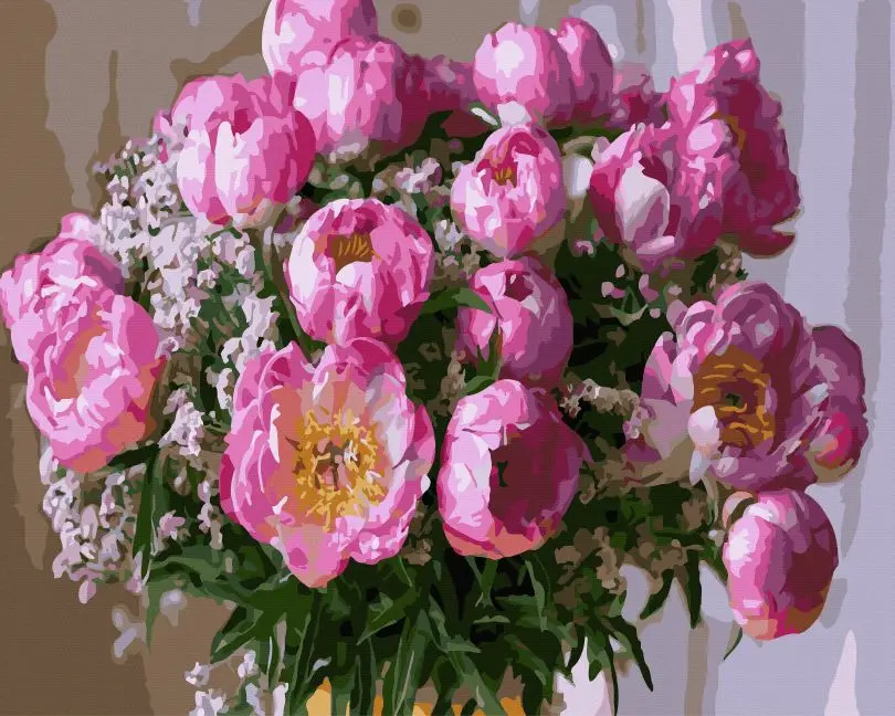 Картина по номерам Brushme Нежные пионы 40x50 см (BRM44492)