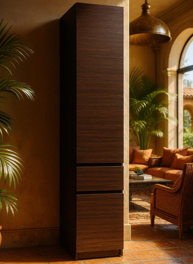 Шкаф пенал Мастер Форм Брайт телескопические направляющие 400х520х2000 мм Венге магия