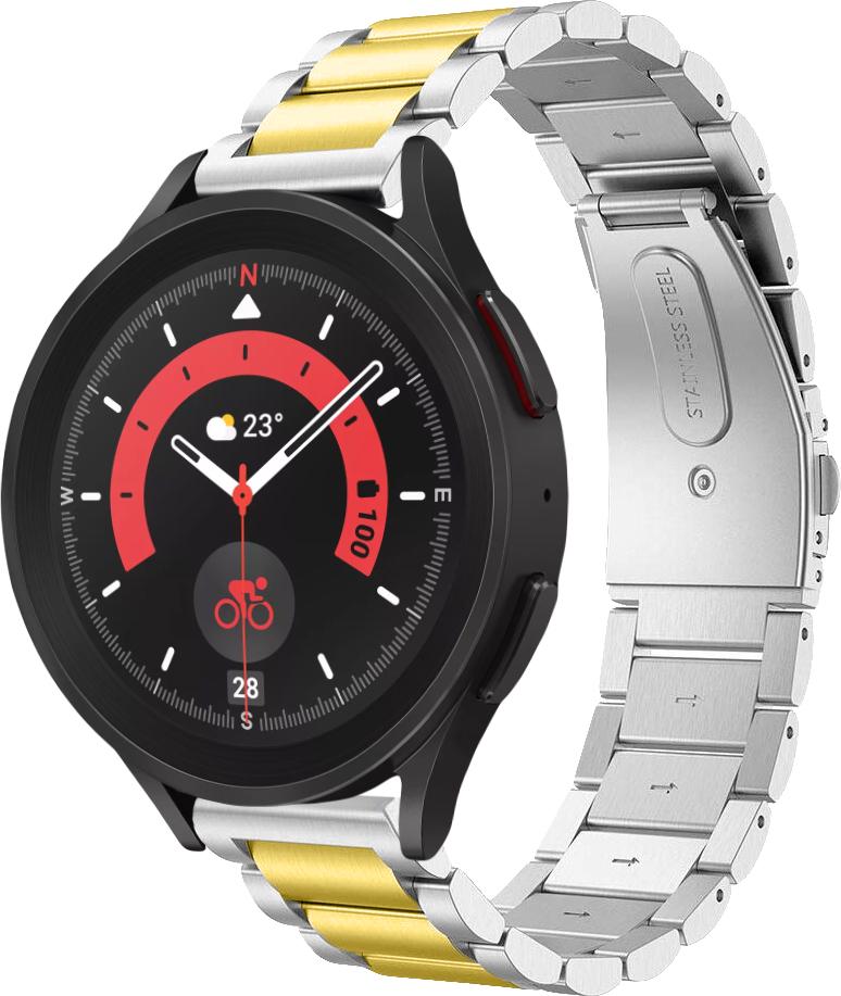 Металлический Ремешок Shain Line для Galaxy Watch 5 Pro Silver Gold (29643-67)
