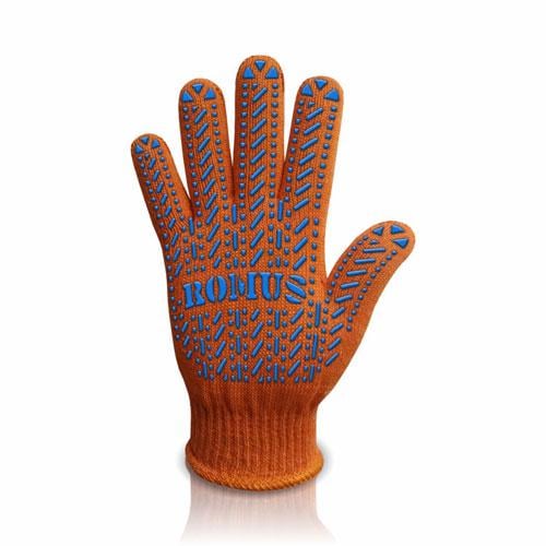 Рукавички трикотажні з ПВХ вкрапленням Romus 6-нитка 2 шт. Помаранчевий (8612R)