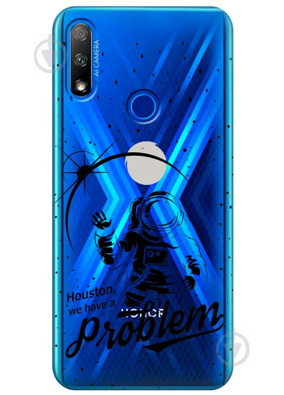 Прозрачный силиконовый чехол iSwag для Huawei Honor 9X с рисунком - Космонавт с проблемой (KS2731)