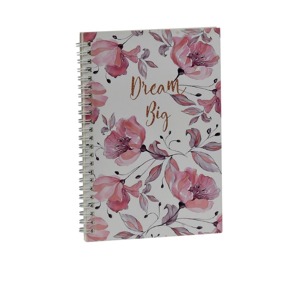 Блокнот на спирали Stenson Fiori Цветы 58 листов А5 Белый (WW01541ST)