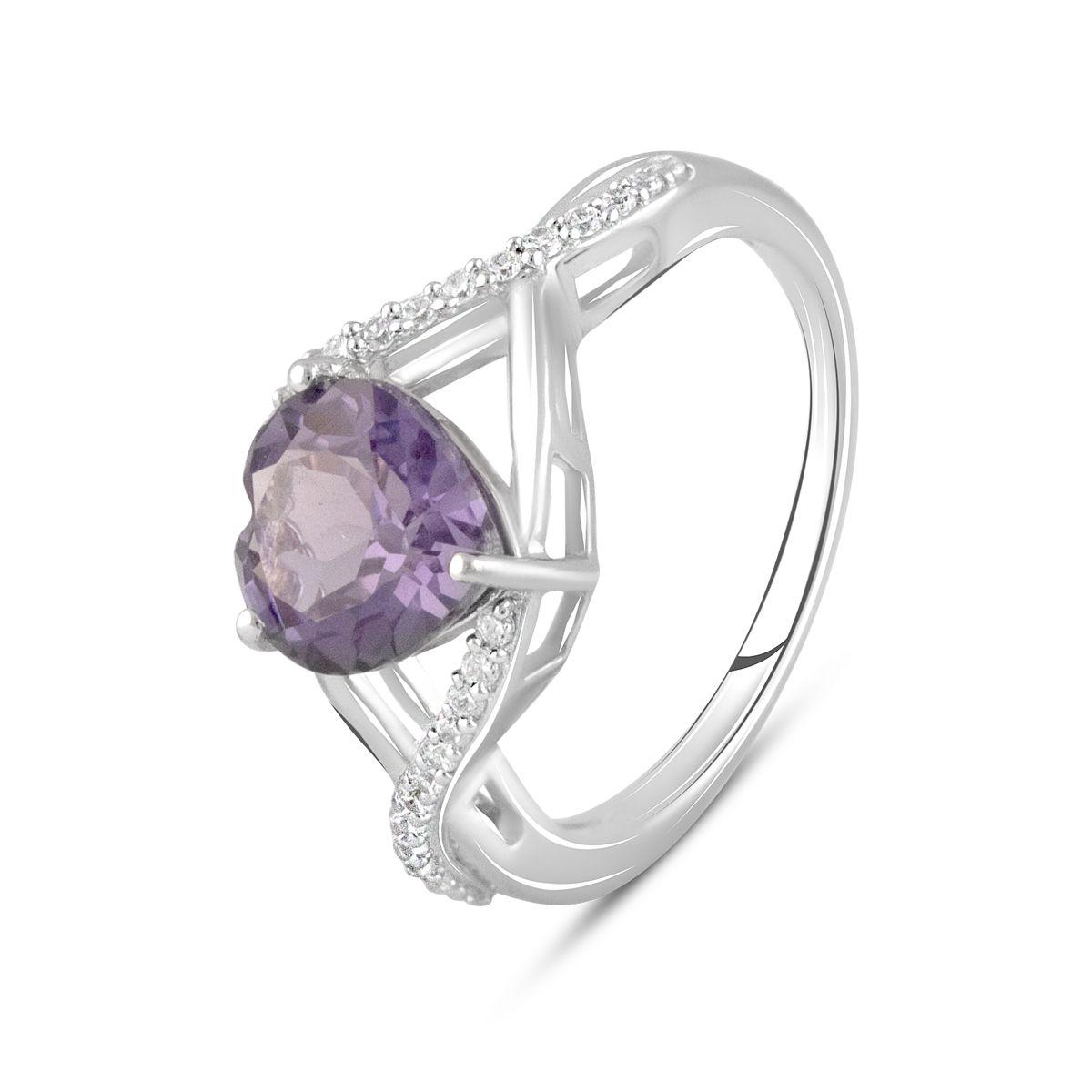 Кольцо серебряное с александритом 3,17 г р. 18 (2106173)