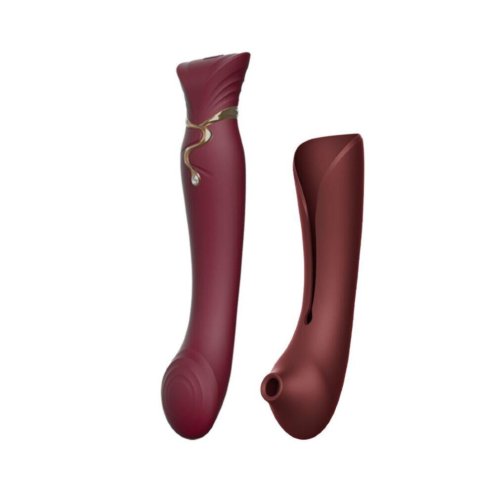 Смарт-вібратор ZALO Queen Set Wine 3в1 Red пульсівна перлина та вакуум кристал Swarovsky (38023928)