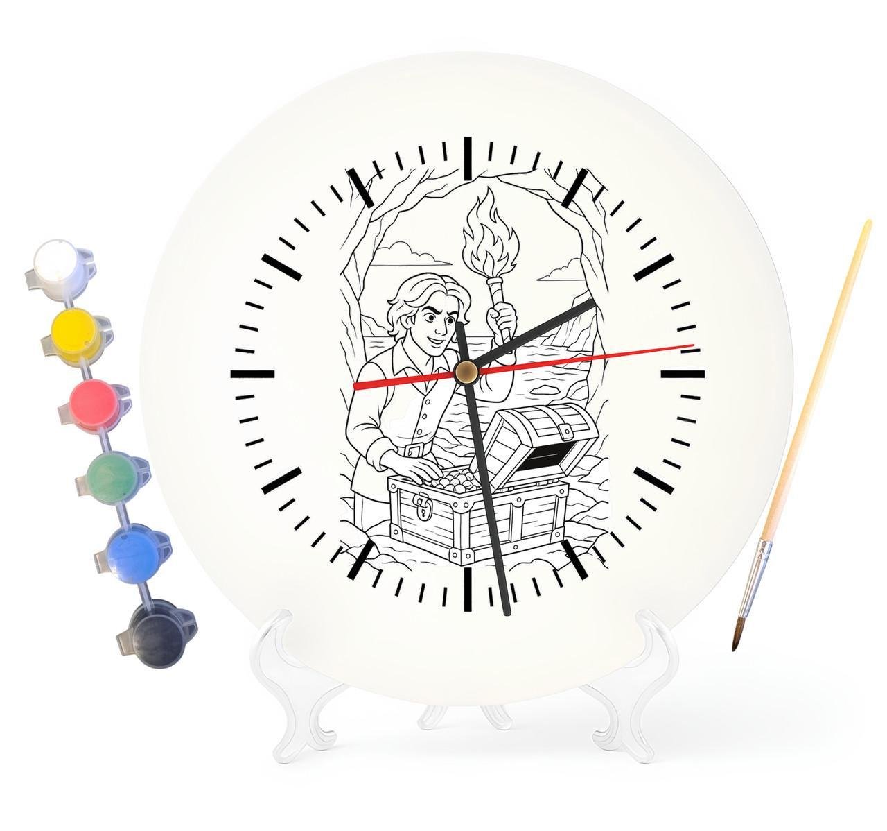 Детский набор для творчества часы-раскраски Граф Монте-Кристо по мотивам книги Александра Дюма 30 см (Г0001)