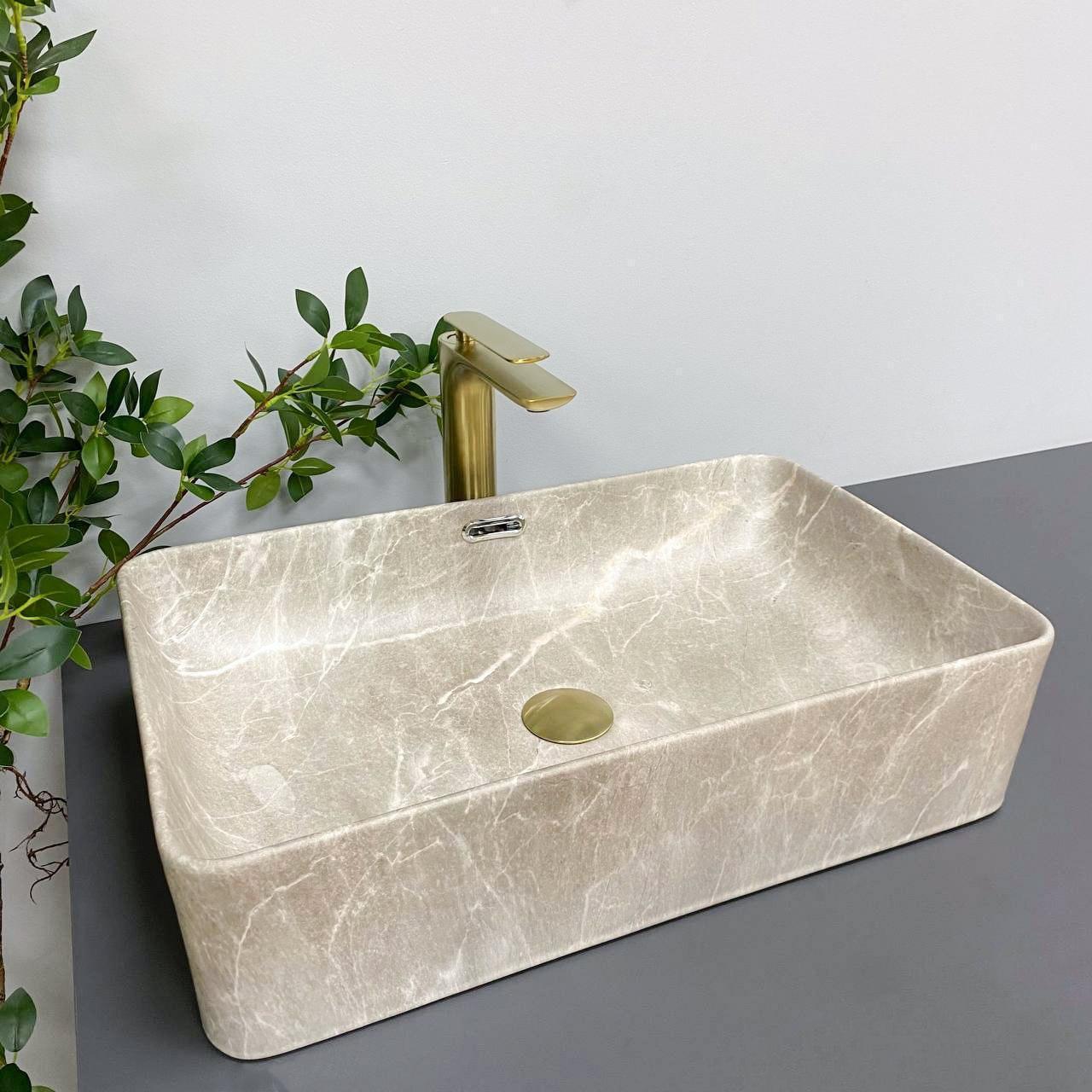 Умывальник накладной VBI ARABBA M Beige Stone Matt (2808389408)