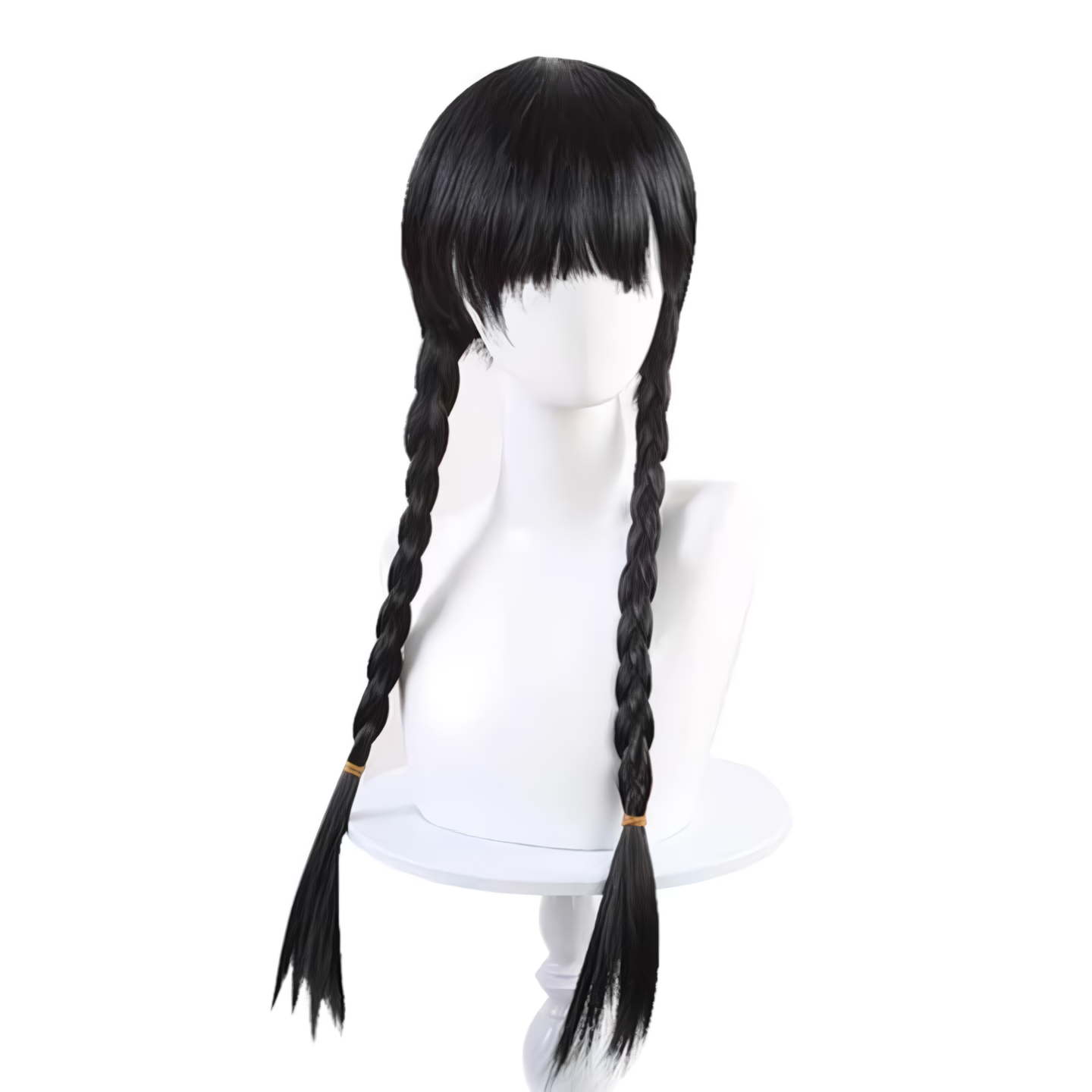 Парик с челкой и косичками Wednesday косплей 65 см Черный (Т0000798) Парик с челкой и косичками Wednesday косплей 65 см Черный (Т0000798)