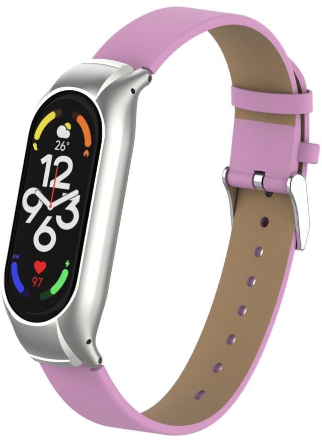 Ремешок кожаный MultiColor для Mi Band 7 Pink (28017-31)