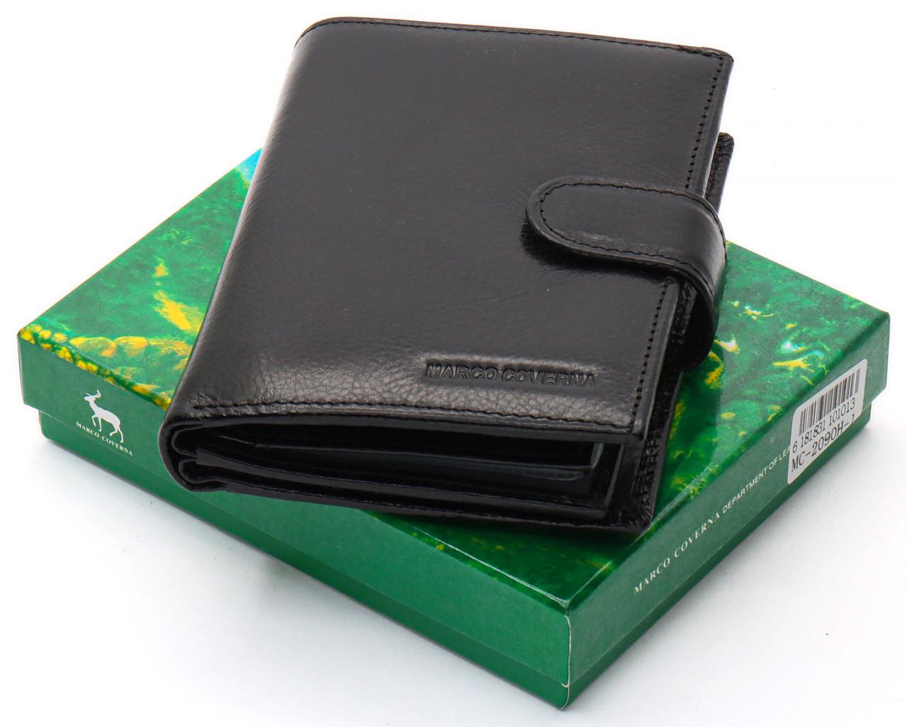 Портмоне мужское Marco Coverna из натуральной кожи с отделением под автодокумент Черный (MC-2090H-1) - фото 2 Портмоне мужское Marco Coverna из натуральной кожи с отделением под автодокумент Черный (MC-2090H-1) - фото 2