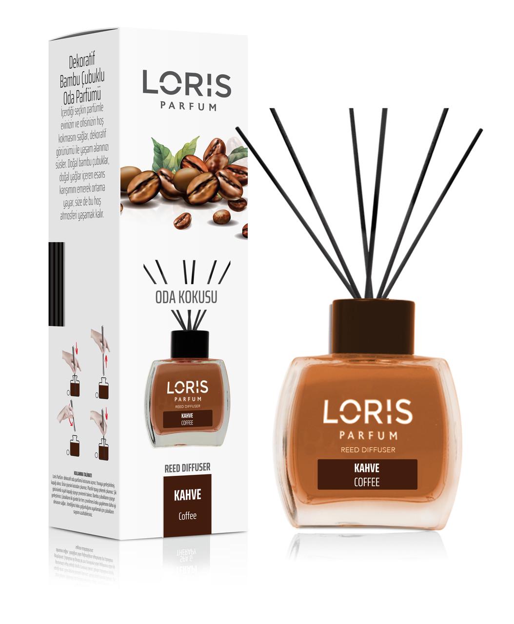 Аромадифузор для дому LORIS parfum Кава 120 мл з чорними паличками - фото 1