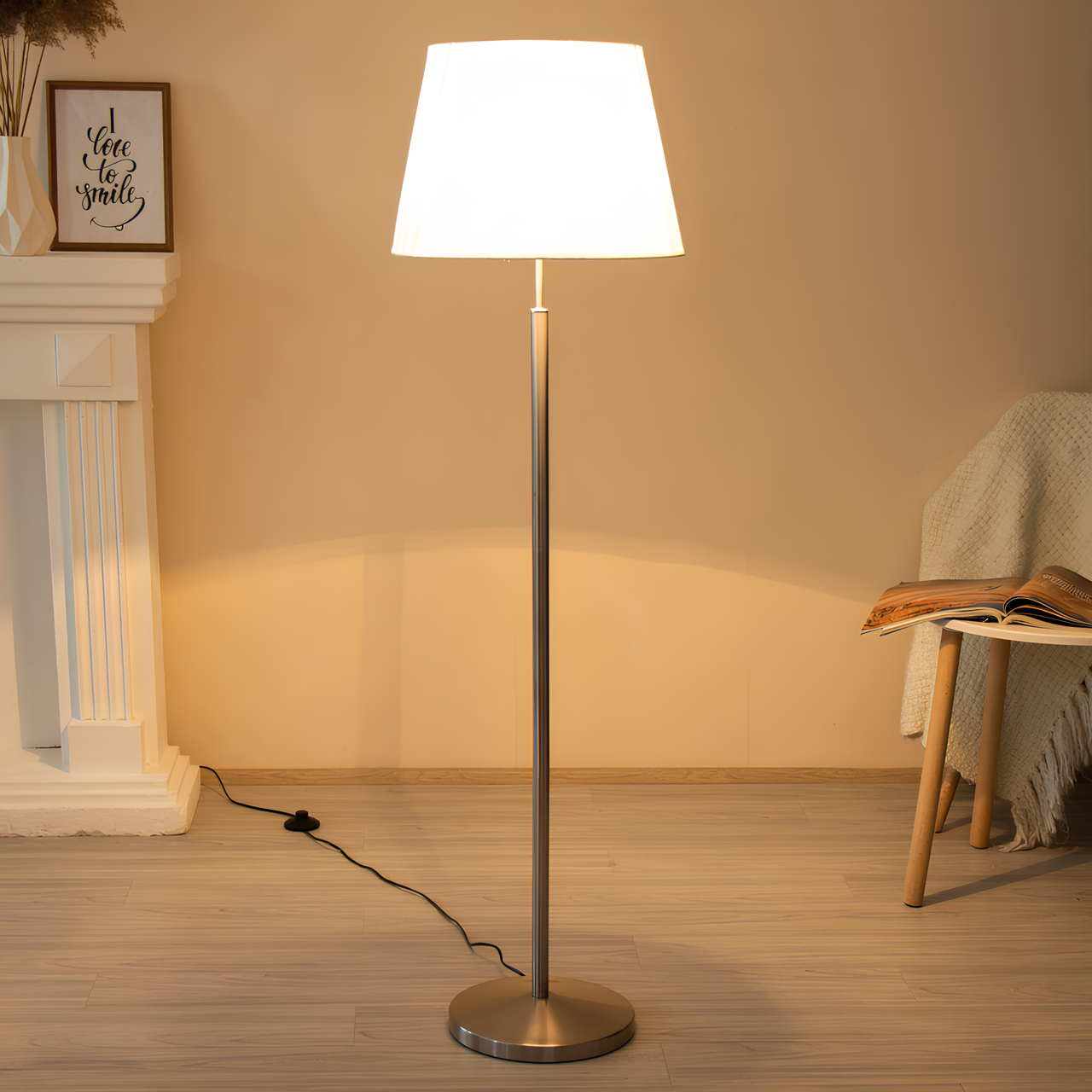 Торшер Svet с плиссированным абажуром под лампу Е27 Сатиновый/Белый (SWT-3510/BASE+SHADE SN) - фото 5 Торшер Svet с плиссированным абажуром под лампу Е27 Сатиновый/Белый (SWT-3510/BASE+SHADE SN) - фото 5