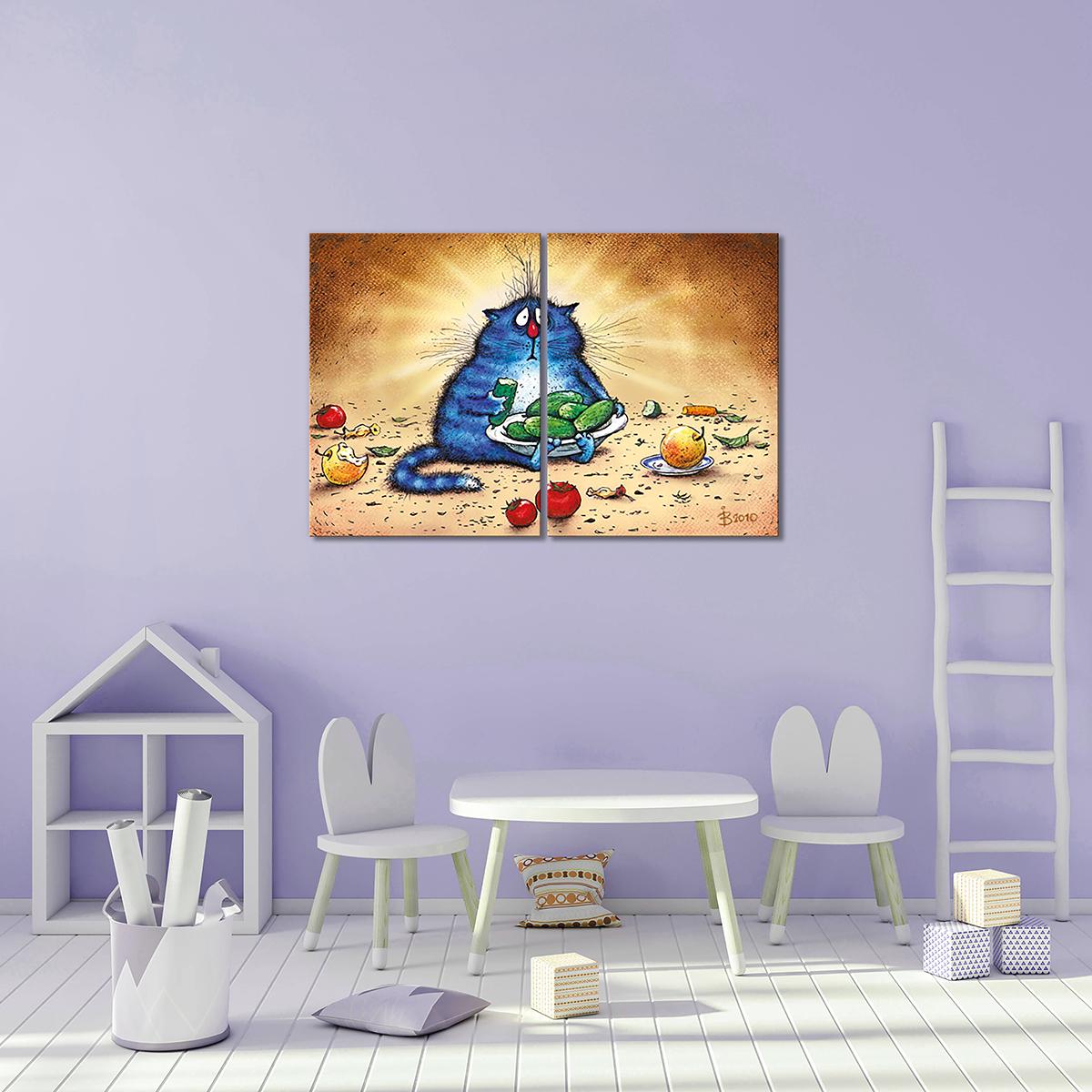 Модульная картина Овощное обжорство 2 модуля 60x90 см