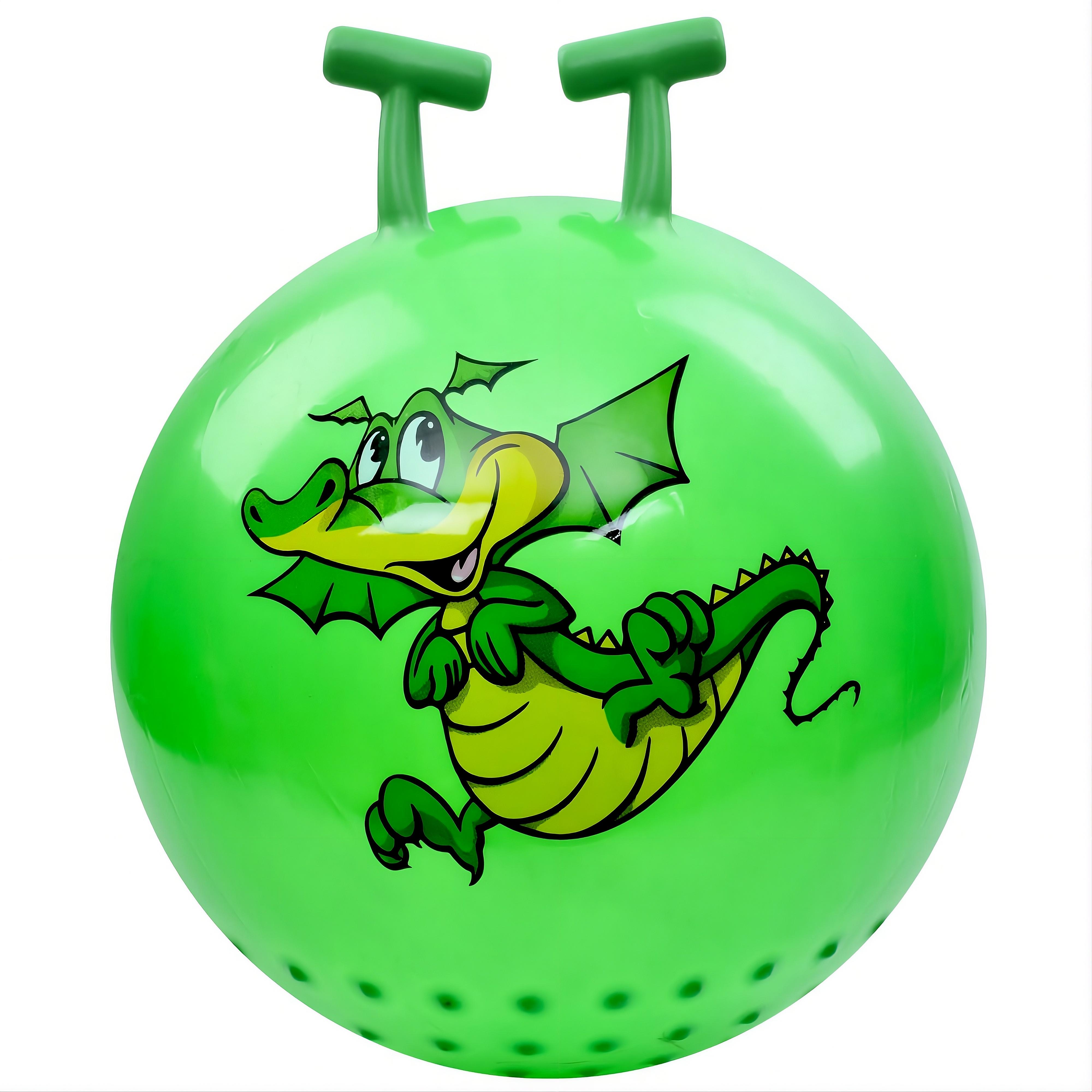Фитнес-мяч детский MS 3723-4 с рожками 45 см 380-400 г с рисунком динозавра Зеленый (33677572)