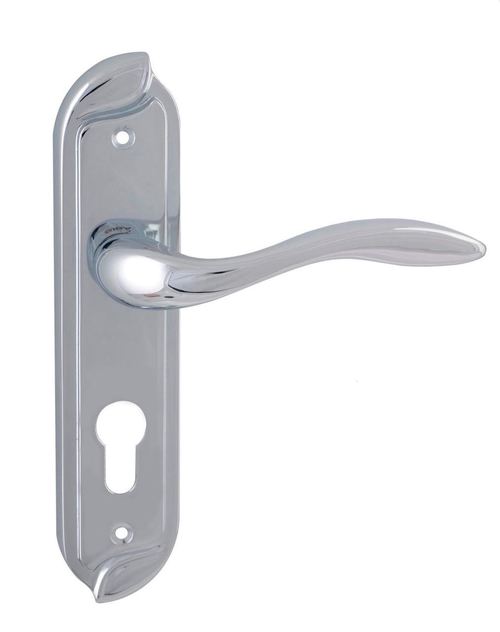 Дверная ручка под ключ Siba Venice на планке 62 мм Хром полированный (Z02 3K 07 07 (62))