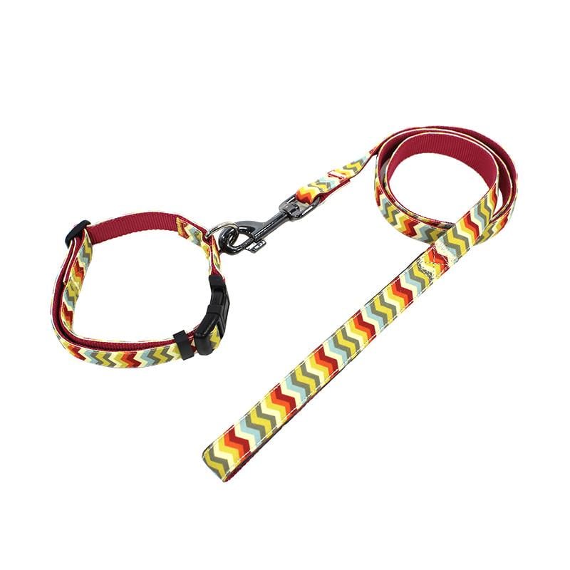 Ошейник для собак TUFF HOUND TC00305 Colorful Wave (2.0x38-51) с поводком принтом Ошейник для собак TUFF HOUND TC00305 Colorful Wave (2.0x38-51) с поводком принтом