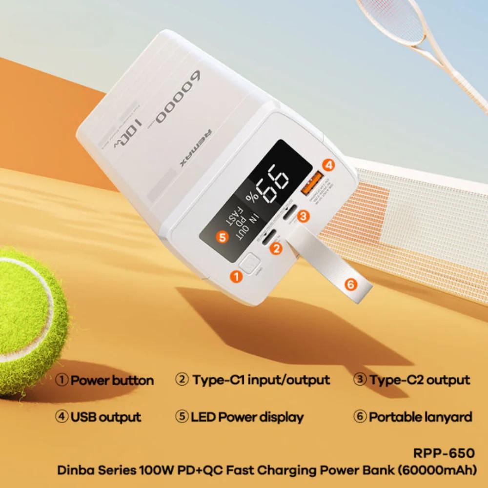 Повербанк для ноутбука и телефона Remax RPP-650 100W+22,5W Fast charging 60000 mAh Blue - фото 2