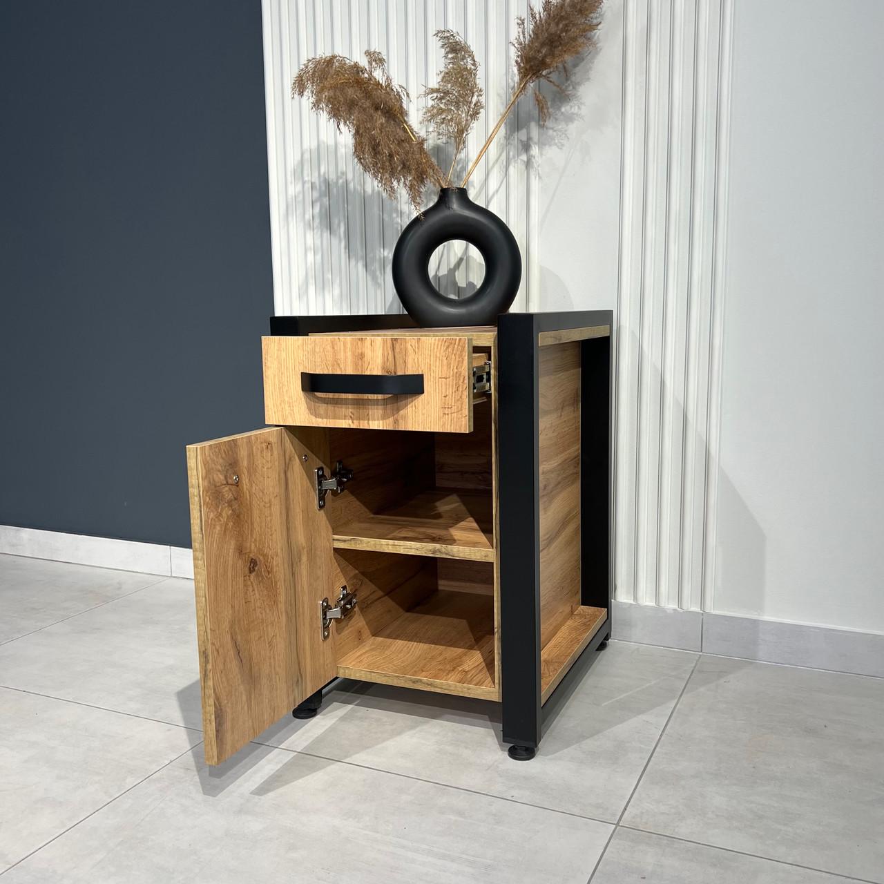 Тумба приліжкова LOFT з шухлядою та полицями (000088439) - фото 5