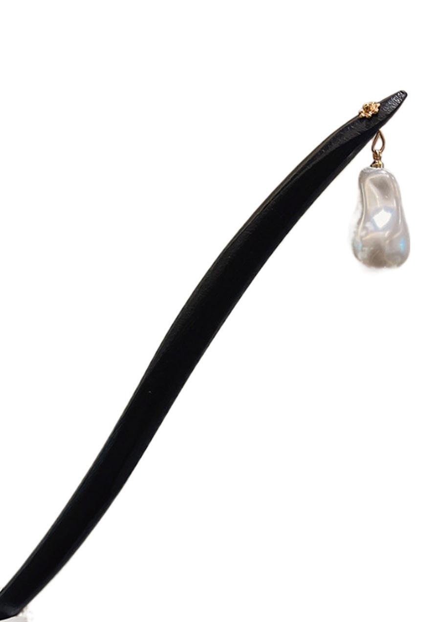 Шпилька для волос жемчуг из натурального дерева для фиксации причесок (U8107)