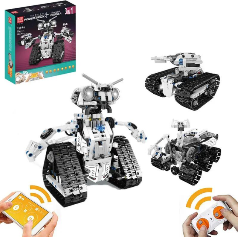 Конструктор робот на радиоуправлении Transbot STEM RC Control WALL-E ВОЛЛ-И 3в1 программируемый 606 дет. (15046) - фото 1
