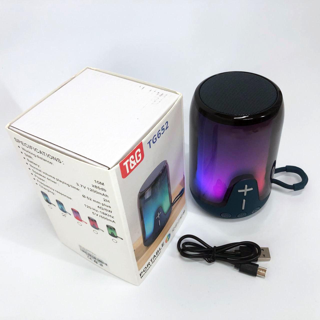 Портативная колонка TG652 5W с RGB подсветкой и ремешком Синий - фото 6 Портативная колонка TG652 5W с RGB подсветкой и ремешком Синий - фото 6