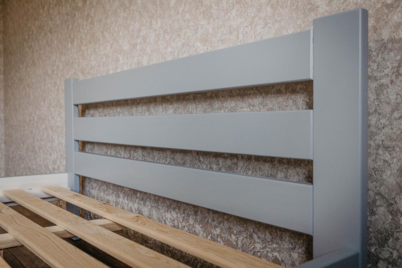 Ліжко двоспальне з масиву сосни 140x200 см Сірий (1868339515) - фото 4