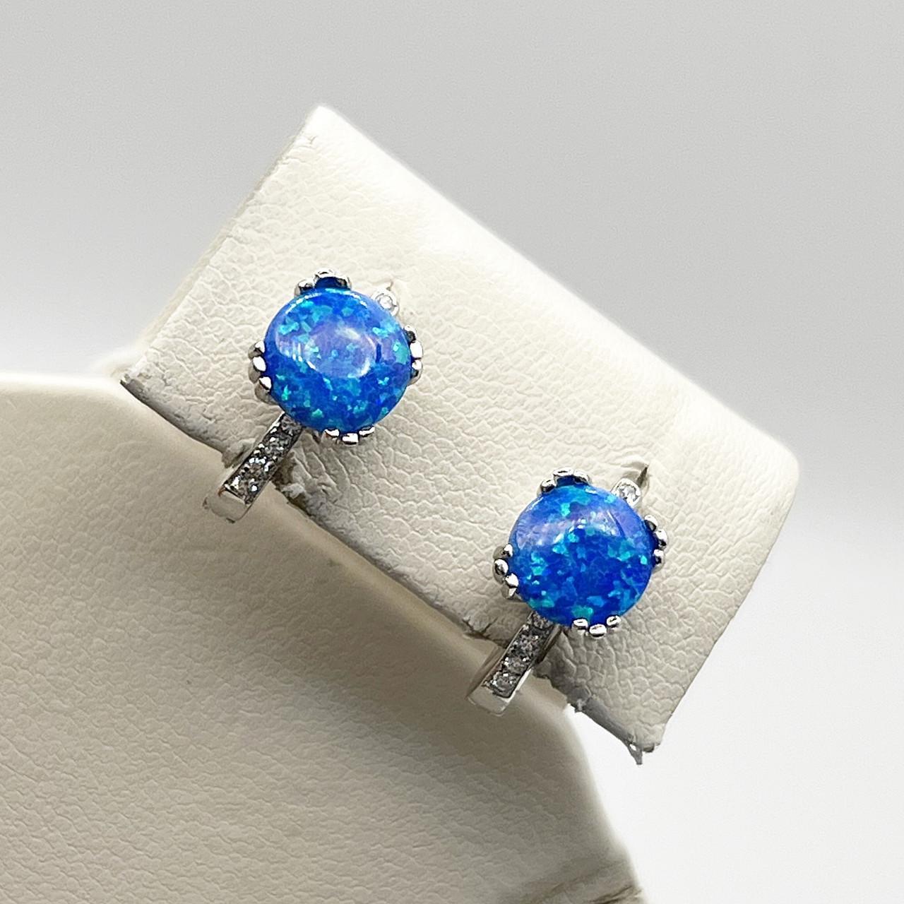 Серебряные серьги с синим опалом 2,93 г (2500896099) Серебряные серьги с синим опалом 2,93 г (2500896099)