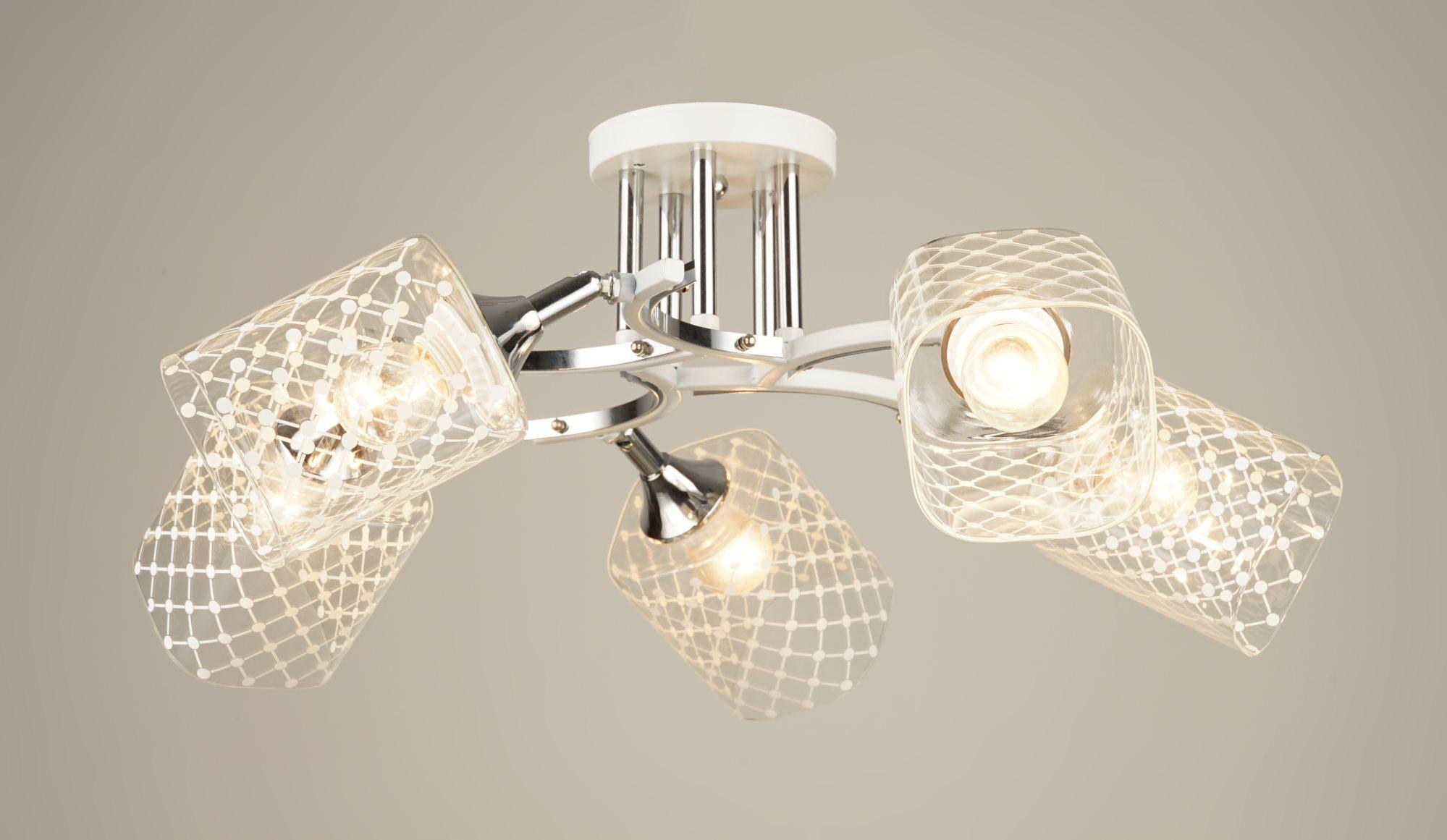 Люстра потолочная Sirius B N4513/5 WT+CH с поворотным механизмом (000040603)