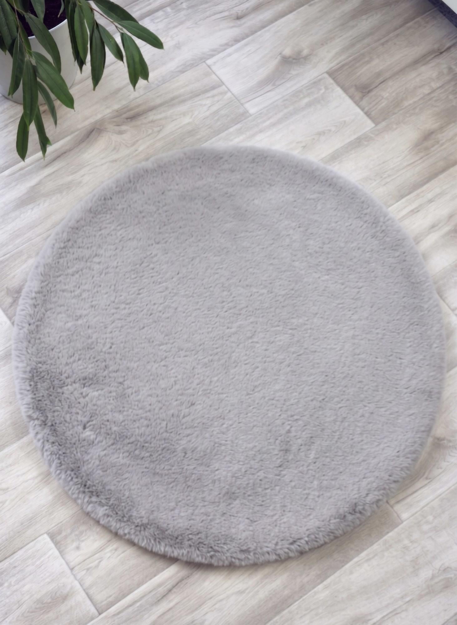 Килим з високим ворсом Estera tpr круглий 120x120 см Light Grey (34139526)