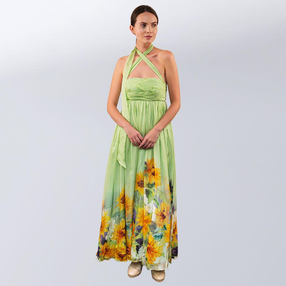 Сарафан жіночий повсякденний Leo Lin S Зелений (2797308244) - фото 2 Сарафан жіночий повсякденний Leo Lin S Зелений (2797308244) - фото 2