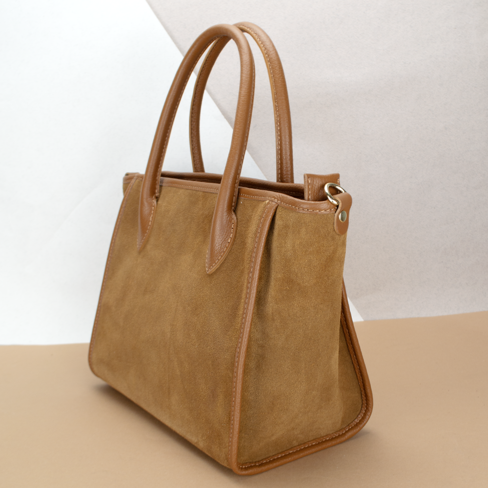 Сумка жіноча замшева Virginia Conti 03756 з 2 ручками Темно-рудий (2417476158) - фото 3 Сумка жіноча замшева Virginia Conti 03756 з 2 ручками Темно-рудий (2417476158) - фото 3