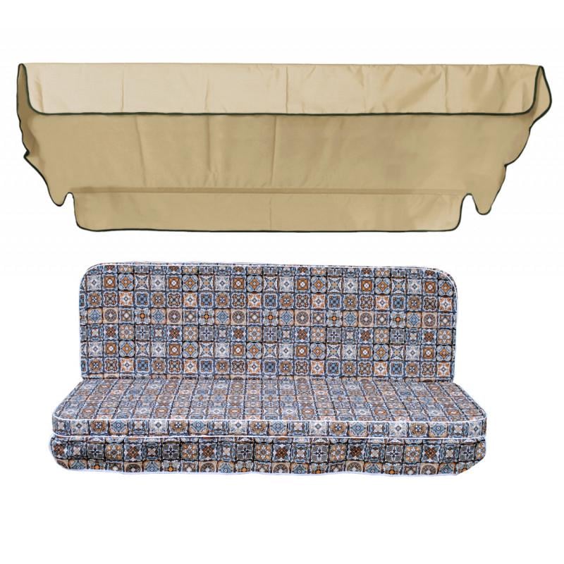 Комплект подушек для качелей eGarden Ceramica 170х110х7 см тент 120х200 Бежевый Комплект подушек для качелей eGarden Ceramica 170х110х7 см тент 120х200 Бежевый