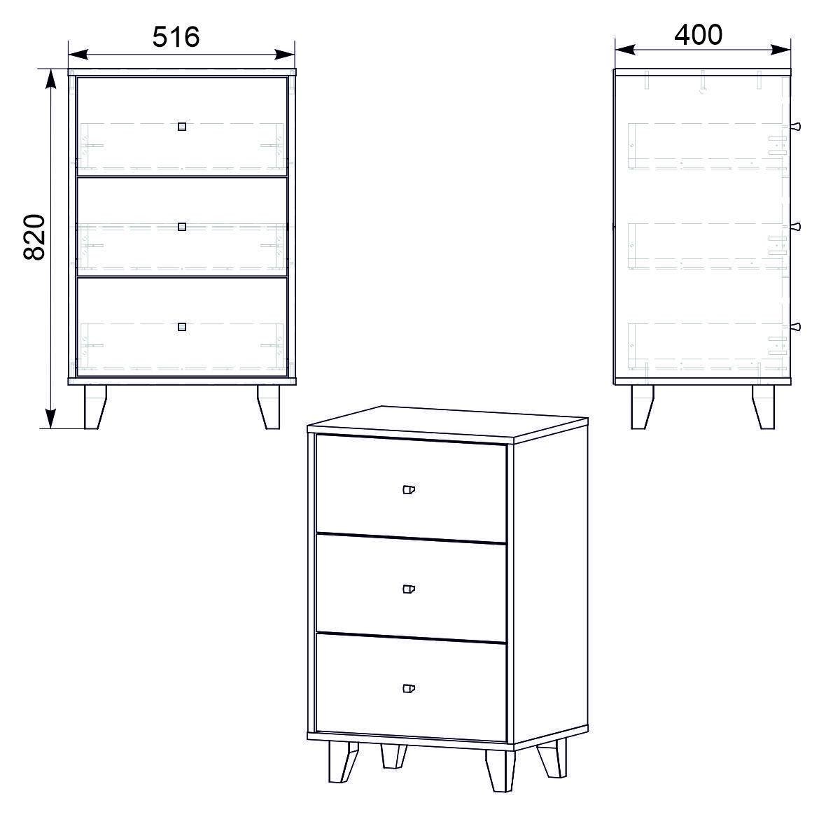 Комод для спальні з висувними шухлядами Компаніт 33 51,6х40х82 см Дуб крафт золотий (13313997) - фото 2 Комод для спальні з висувними шухлядами Компаніт 33 51,6х40х82 см Дуб крафт золотий (13313997) - фото 2