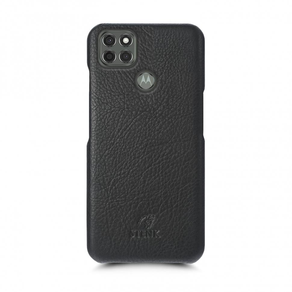 Кожаная накладка Stenk Cover для Motorola G9 Power Черная (69320)