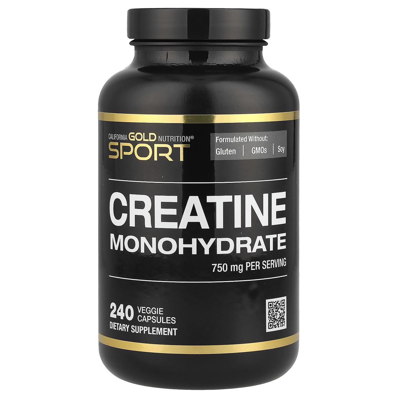 Креатин моногідрат California Gold Nutrition Sport у капсулах 750 мг 240 капсул (36668154)