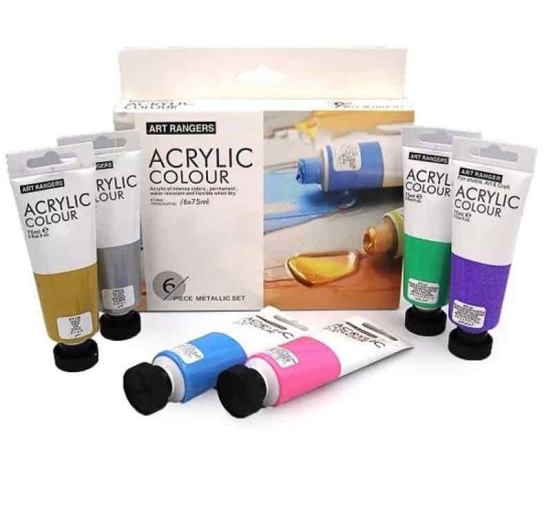 Акриловые краски ART RANGER металлик 6 цветов по 75 мл