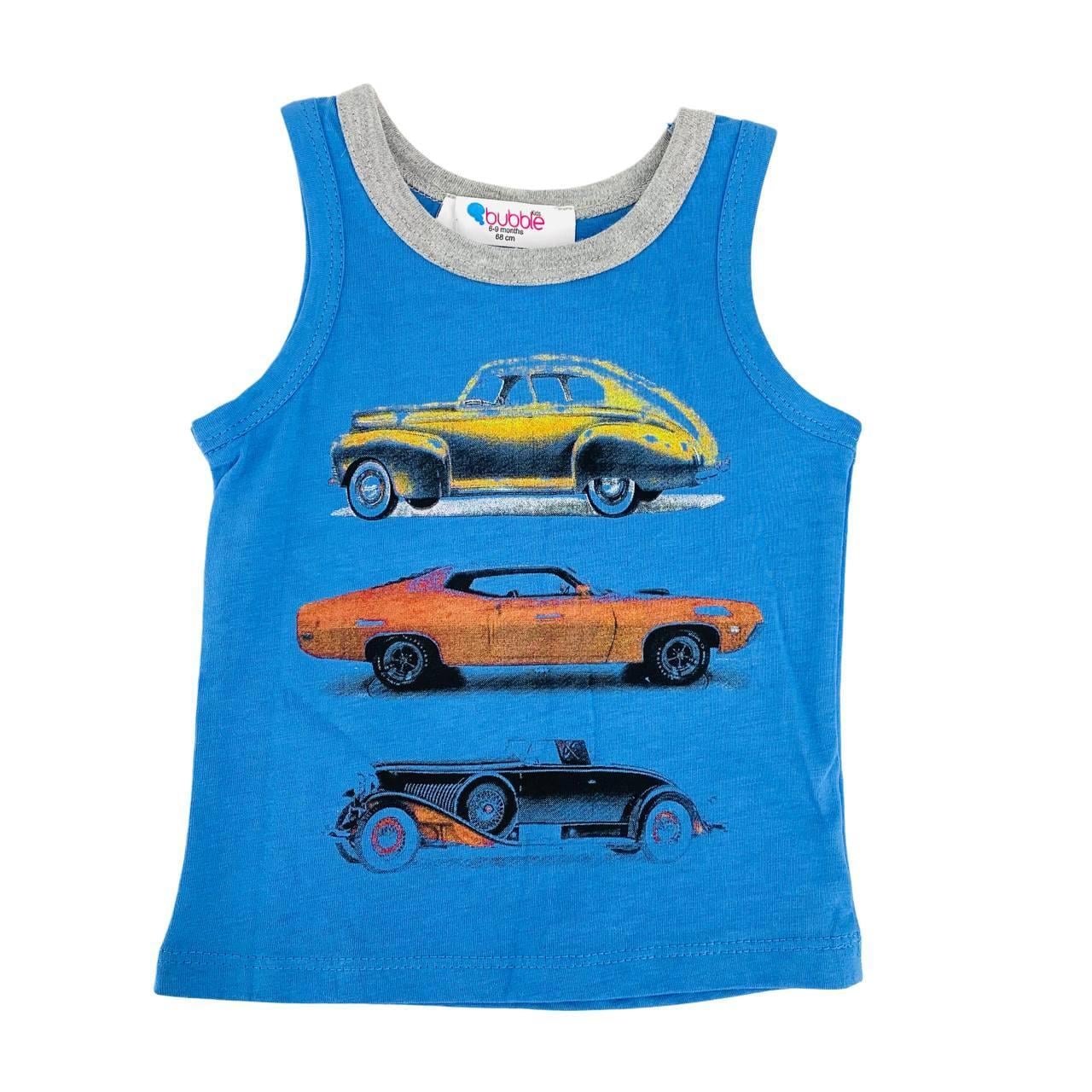 Майка Bubble Kids 151-0061 машини 68 см 3-6 міс. Синій (32539695)