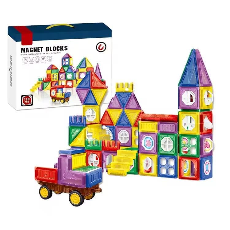 Конструктор магнітний дитячий 110 деталей Різнокольоровий Конструктор магнітний дитячий 110 деталей Різнокольоровий