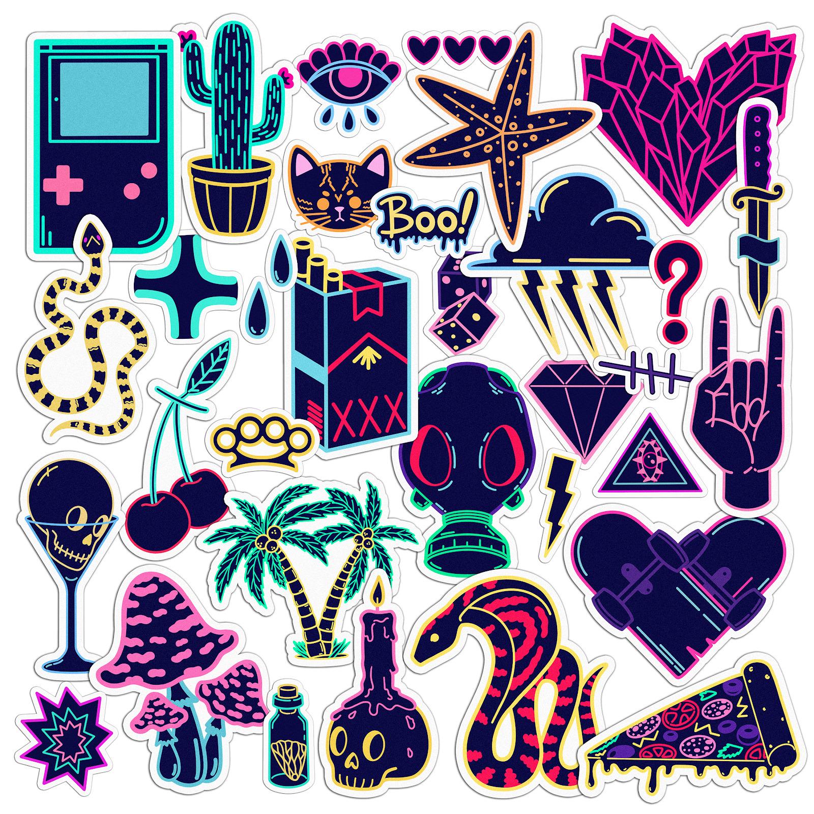 Набор стикеров Lex Altern Триппи татуировки виниловые 34 шт.