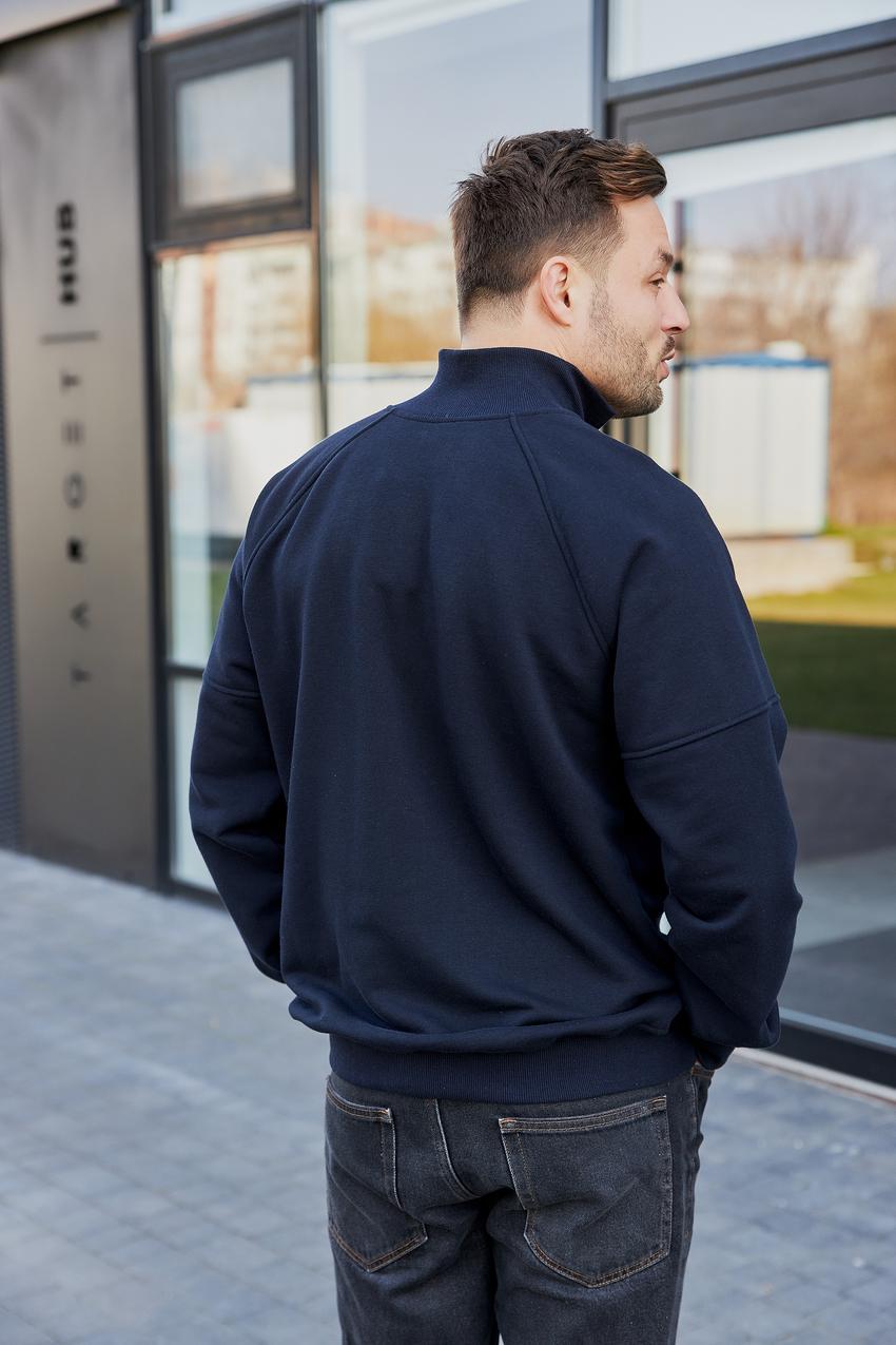 Джемпер мужской М180.3 с молнией на горловине XXL Темно синий (889-1-64) - фото 4 Джемпер мужской М180.3 с молнией на горловине XXL Темно синий (889-1-64) - фото 4