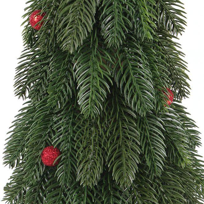 Елка литая на деревянной подставке Flora 62 см Зеленый с красными шариками (49489) - фото 2 Елка литая на деревянной подставке Flora 62 см Зеленый с красными шариками (49489) - фото 2