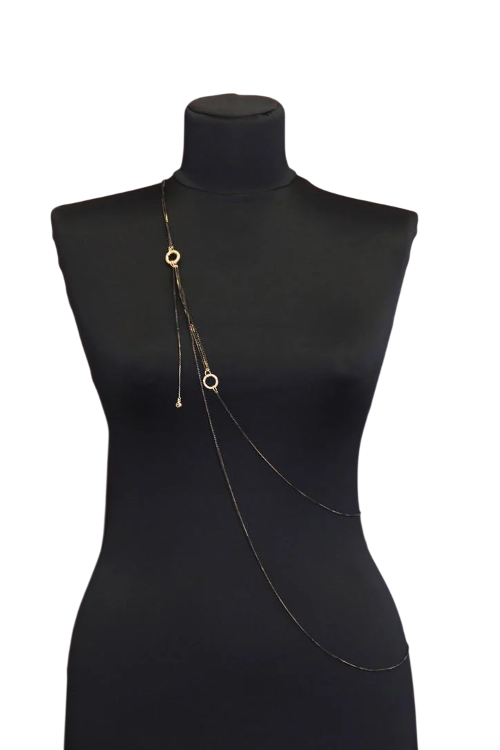 Кольє-трансформер з ланцюжків Валері ручна робота (NK-0063)