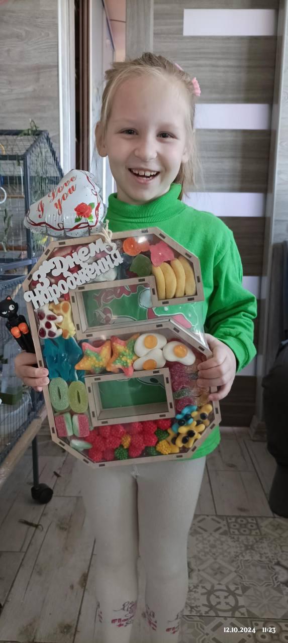 Подарунковий бокс солодкий Цифра 6 з желе (2509699299) - фото 4 Подарунковий бокс солодкий Цифра 6 з желе (2509699299) - фото 4