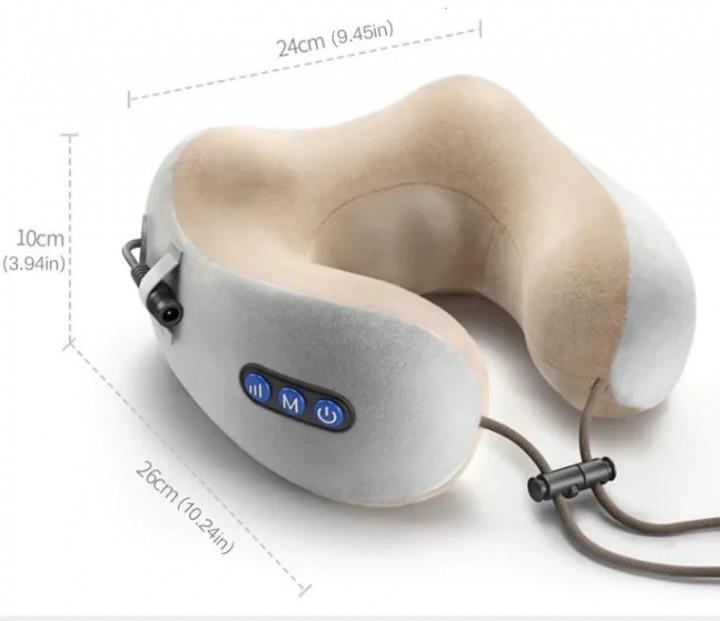 Подушка массажная для шеи U-Shaped Massage Pillow Серый/Коричневый - фото 3